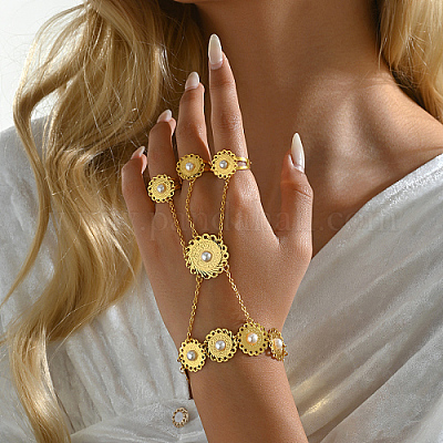 Böhmische Fingerringarmbänder aus Messing&nbsp;KT1838-1-1