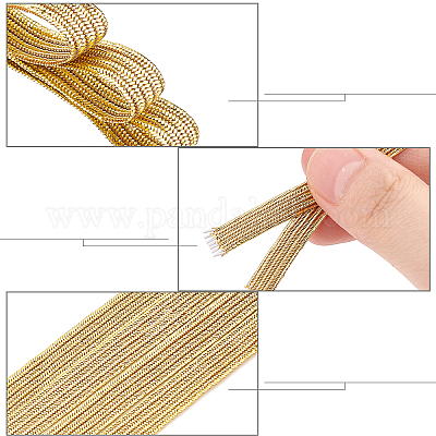 Wholesale GORGECRAFT 20 Yards 1/4 Inch Flat Braided Elastic Band 6mm Wide  Golden Elastic Cords Thin Strip Ribbon for Sewing Crafts Skirt Waistband  Dress Making Clothing Haberdashery Accessory Material Supplies 