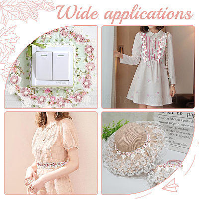 Lace Embroidered Mesh Fabric Trim Edging Ribbon Flower Sewing Wedding Dress  DIY