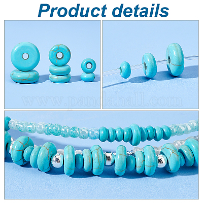Rondelle Blue Beads 6mm, Round Clay Beads