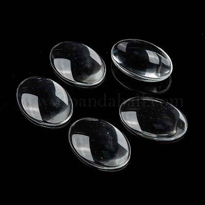 Transparent oval Glas Cabochons&nbsp;GGLA-R022-35x25-1