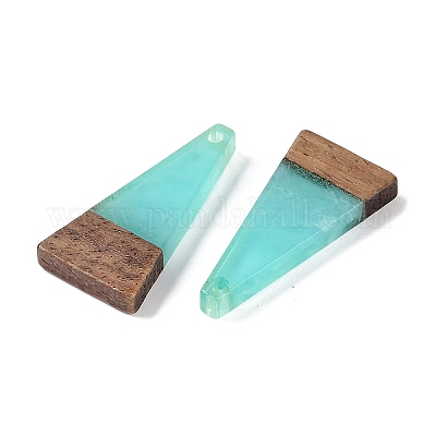 Pendentifs en résine & en bois&nbsp;WOOD-F015-03C-1