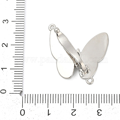 Micro pavé di ottone trasparente cubic zirconia piegato su fermagli&nbsp;KK-Z078-35P-1