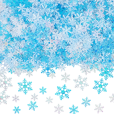 OLYCRAFT 1600pcs 3 Sizes Snowflake Confetti Christmas Snowflakes Confetti  Decorations Snowflake Glitter Confetti Table Scatter Glitter for Christmas