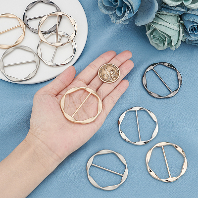 Wholesale GORGECRAFT 10PCS 5 Colors Silk Scarf Ring Clip T-shirt Tie Clips  Gold Silver Metal Round Circle Clip Buckle Clothing Ring Wrap Holder Zinc  Alloy Scarves Clasp Waist Buckles for Women Dress