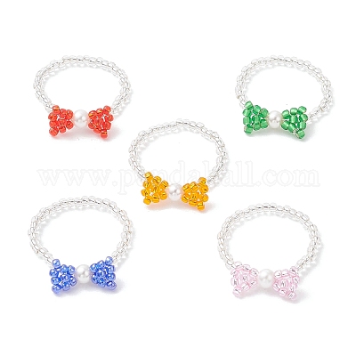 Fingerringe aus Glasperlen&nbsp;RJEW-MZ00032-1