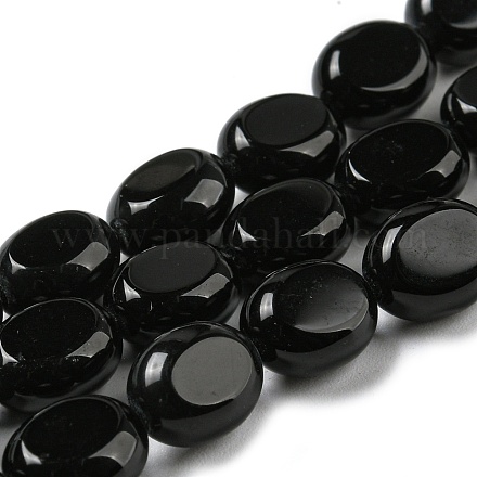 Natürliche schwarze Onyxperlenstränge (gefärbt und erhitzt). G-M420-D10-01-1