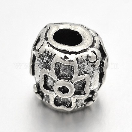 Barilotto in lega stile tibetano con perline floreali TIBEB-M025-19AS-LF-1
