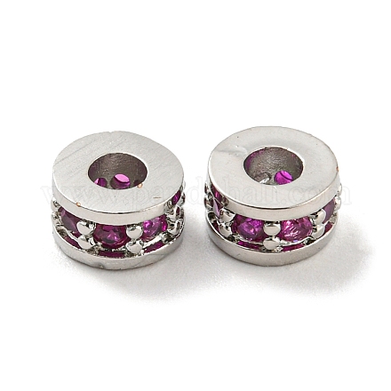 Perles de placage en laiton avec zircone cubique de micro pave KK-A196-04P-1