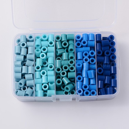 メルティビーズは、子供用DIYのヒューズビーズのリフィルをPE  チューブ  緩やかな青色  8.5~9x9~9.5mm  約68個 /コンパートメント  340個/箱 DIY-X0244-04-B-1