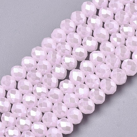 Chapelets de perles en verre électroplaqué EGLA-A034-J8mm-A09-1