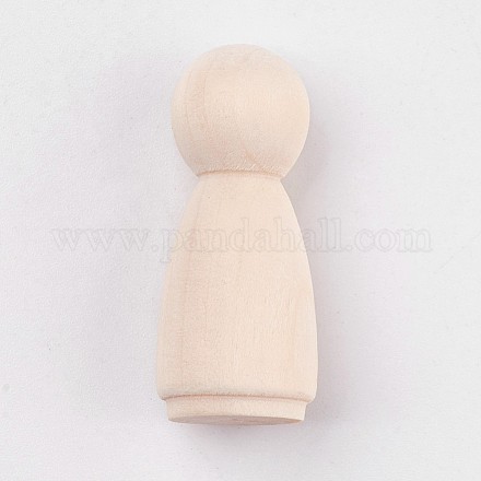 Unfinished Wood Female Peg Dolls People Bodies X-DIY-WH0059-10A-1