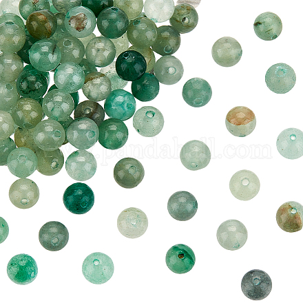 Natürlichen grünen Aventurin Perlen Stränge G-OC0001-64-6mm-1