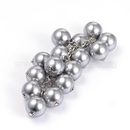 Imitation Acrylic Pearl Beads Grape Pendant KEYC-P029-02H-1