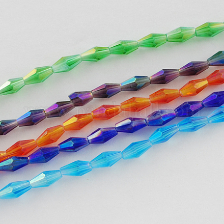 Electroplate Glass Beads Strands EGLA-R020-8x4mm-M-1