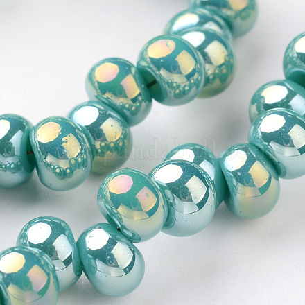 Fili di perle di vetro placcato EGLA-UK0002-08-1