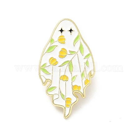 Fantôme avec broche en émail de fleur JEWB-G014-C03-1