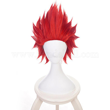 Короткие красные аниме косплей волнистые парики OHAR-I015-07-1