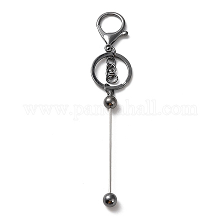 Porte-clés perlé barre en alliage pour la fabrication de bijoux bricolage artisanat X-KEYC-A011-01B-1