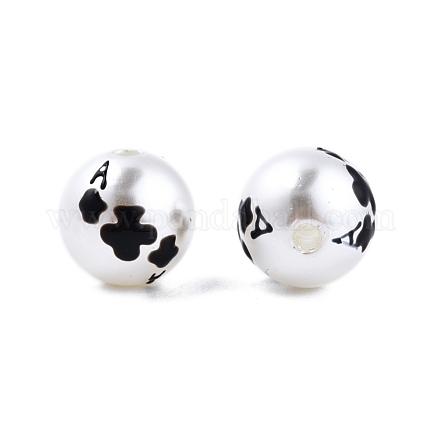 Cuentas de esmalte de perlas de imitación de plástico abs opaco de halloween KY-G020-01H-1