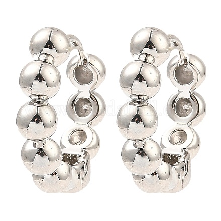 Boucles d'oreilles créoles en perles de laiton EJEW-I289-06B-P-1