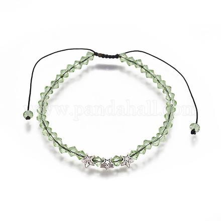 Verstellbare Nylonschnur geflochtenen Perlen Armbänder BJEW-JB04521-02-1