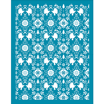 シルクスクリーン印刷ステンシル  木に塗るため  DIYデコレーションTシャツ生地  花柄  12.7x10cm DIY-WH0341-322-1