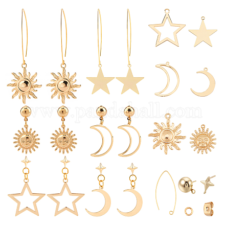 Ensembles de fabrication de boucles d'oreilles à thème étoile et lune sunnyclue DIY DIY-SC0011-80G-1