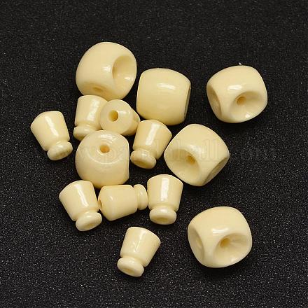 Dyed Synthetical Coral 3-Hole Guru Beads for Buddhist Jewelry Making CORA-L041-26-10mm-1