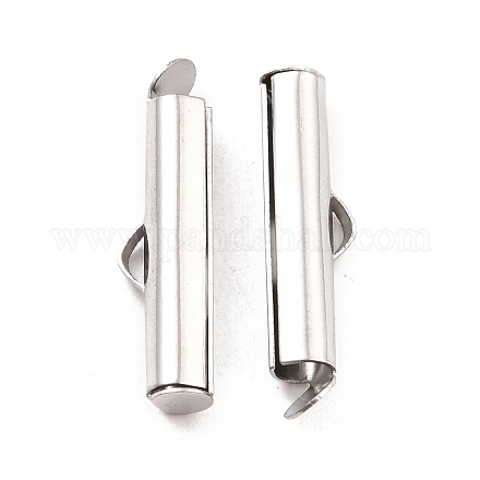 304 Stainless Steel Slide On End Clasp Tubes STAS-C044-08B-P-1