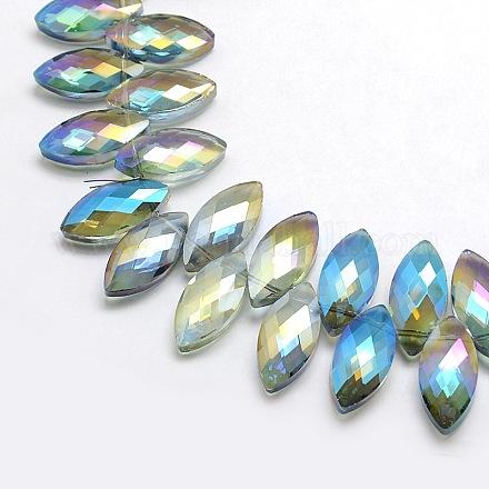 Chapelets de perles de cristal d'oeil de cheval en verre EGLA-F070B-05-1