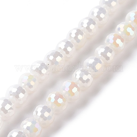 Galvanisieren undurchsichtige feste Farbe Glasperlen Stränge GLAA-E036-10E-1