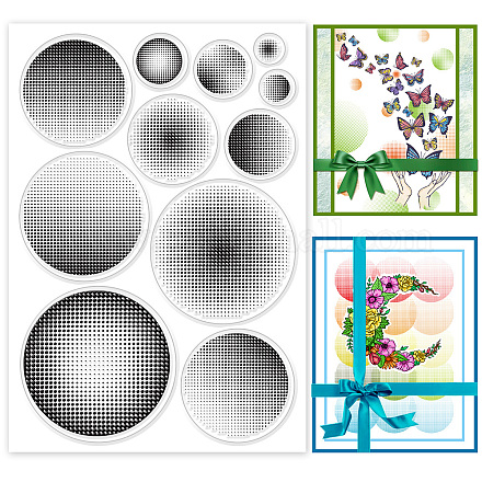GLOBLELAND Clear Stamps Gradient Round Dot Background Silicone Clear Stamp Seals for Cards Making DIY Scrapbooking Photo Journal Album Decoration DIY-WH0167-57-0252-1