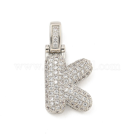 Латунные микропаве прозрачные подвески с фианитом KK-B099-01P-K-1