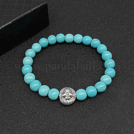 Synthetic Turquoise Stretch Bracelets for Women Men IS4293-12-1