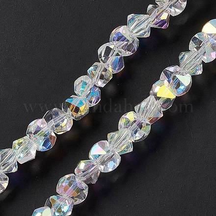 Transparent Electroplate Glass Beads Strands EGLA-L043-AB01-1