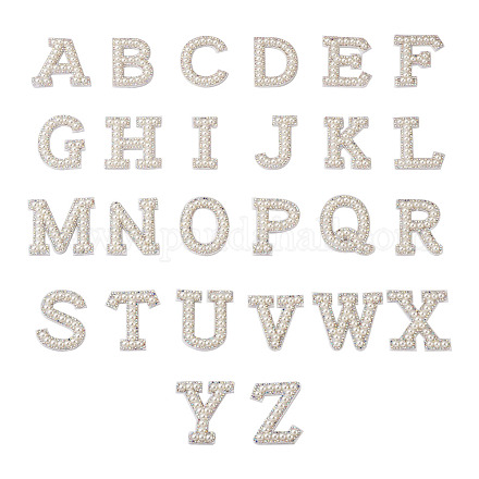 Patchs de perles en résine alphabet DIY-TAC0005-45I-1
