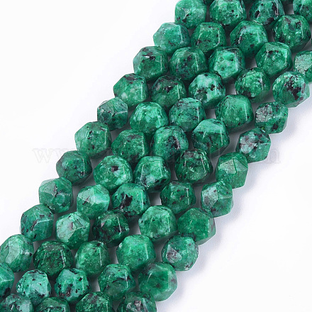 Jaspe de sésame naturel / perles de jaspe kiwi X-G-S348-02D-1