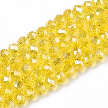 Chapelets de perles en verre électroplaqué EGLA-A034-T8mm-B20-1