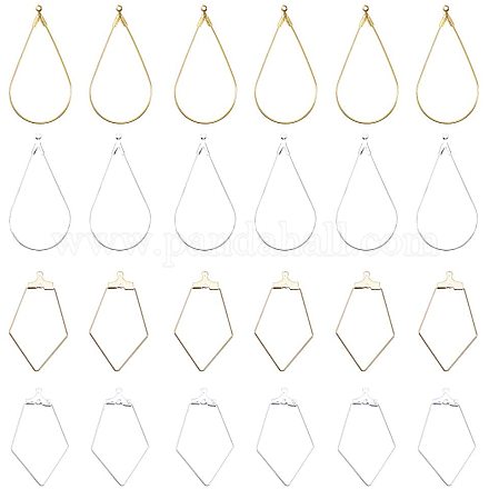 Nbeads 80 pièces pendentifs de charme de boucle d'oreille en acier / laiton KK-NB0002-05-1