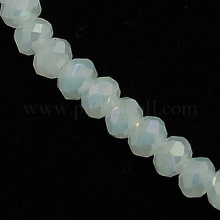 Opaque Solid Color Crystal Glass Rondelle Beads Strands EGLA-F049A-01-1