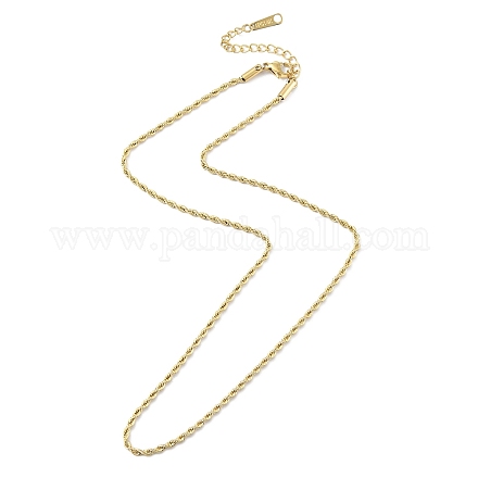 Ионное покрытие (ip) 304 ожерелье из веревки из нержавеющей стали для мужчин и женщин NJEW-M200-04G-1