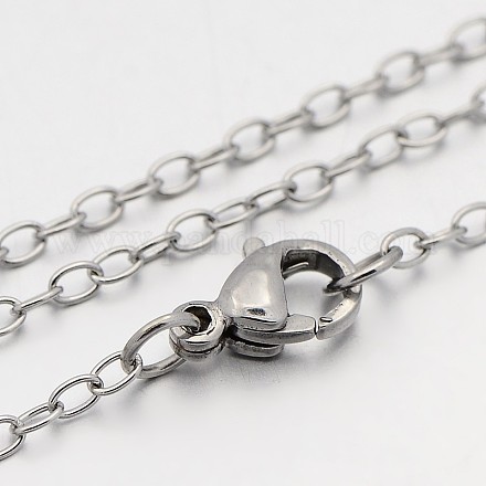 304 in acciaio inossidabile collane a catena cavo STAS-O053-06P-1