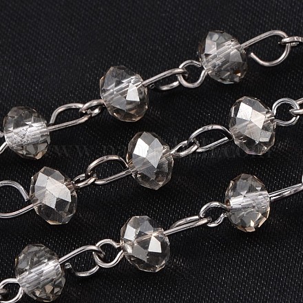 Cadenas de abalorios de cristal hechas a mano para hacer collares pulseras X-AJEW-JB00132-04-1