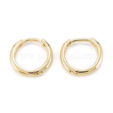 Brass Huggie Hoop Earrings X-KK-D063-04G-1