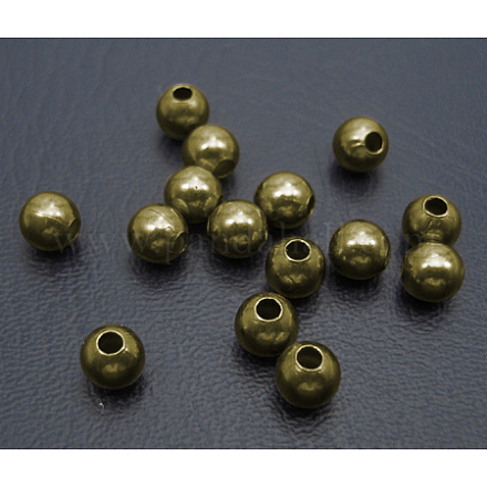 真鍮シームレスビーズ  丸いビーズ  アンティークbrozne  直径約8mm  穴：2mm X-J0K2K052-1