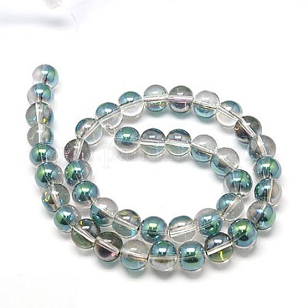 Electroplate Glass Beads Strands X-EGLA-J001-10mm-C10-1