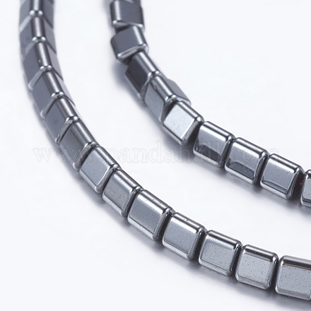 Non magnetici perle ematite sintetico fili G-P338-15A-3x3mm-1