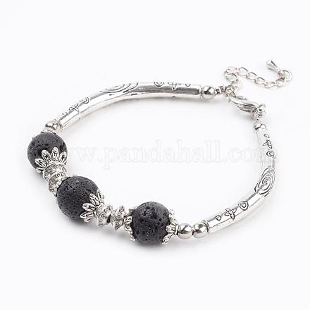 Bracelets de perles en lave naturelle BJEW-JB03289-01-1
