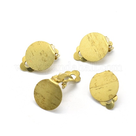 Brass Clip-on Earrings Findings KK-L184-21C-1